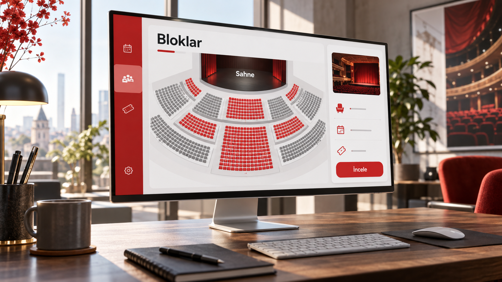 R Event yazılım deneyimi · temsili mockup
