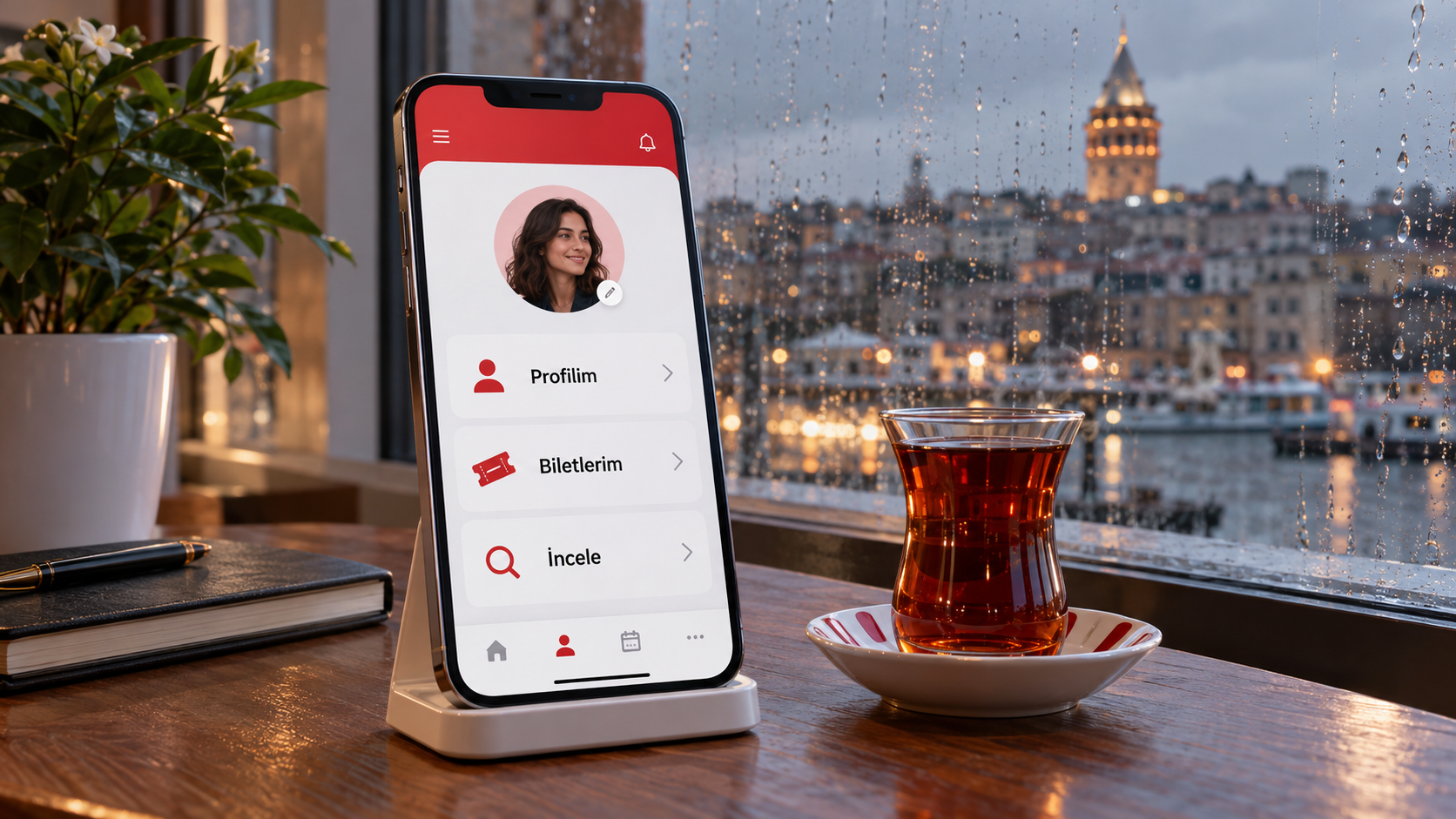 Profil ve Biletlerim arasında anlaşılır bir müşteri yolculuğu